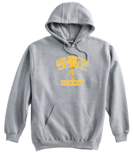 Arlington Catholic Hockey Hooded Sweatshirt Navy Or Grey - Image 2